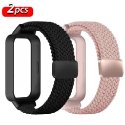 Magnetic Braided Strap+Case for Xiaomi Smart Mi Band 9 8 Active Accessories Sport Nyon Loop Bracelet+Cover Correa Redmi Band 3 2