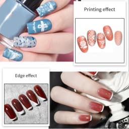 LULAA Square Nail Art Stamps Transparent Silicone French Nail Stamps with Scraper Pattern Board Suitable for DIY at Home