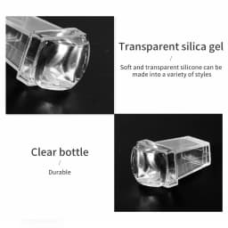 LULAA Square Nail Art Stamps Transparent Silicone French Nail Stamps with Scraper Pattern Board Suitable for DIY at Home