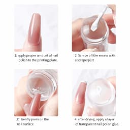 LULAA Square Nail Art Stamps Transparent Silicone French Nail Stamps with Scraper Pattern Board Suitable for DIY at Home