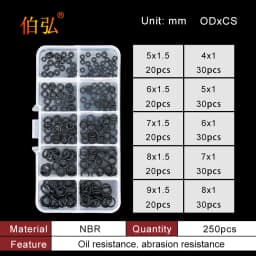 Boxed nitrile silicone rubber O-ring repair kit faucet sealing valve waterproof machine oil-resistant gasket combination kit-.-