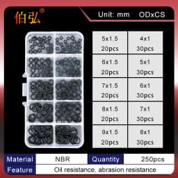 Boxed nitrile silicone rubber O-ring repair kit faucet sealing valve waterproof machine oil-resistant gasket combination kit-.-