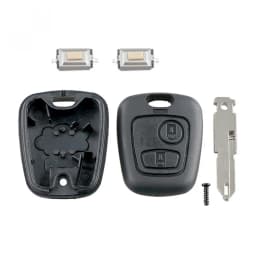 2 Buttons Car Remote Key Shell Car Key Case key replacement with 206 Blade and 2 Micro Switches Fit for Peugeot 106 206 306 406