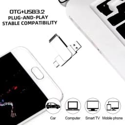 512GB USB 3.2 2 in 1 Flash Drive High Speed Metal Pendrive Waterproof Type C Memory Stick for Phone PC Laptop Data Transfer 2026