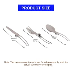 3 pcs 1 Set Portable Outdoor Camping Travel Picnic Foldable Stainless Steel Cutlery Set Spoon Fork Knife Tableware