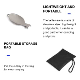 3 pcs 1 Set Portable Outdoor Camping Travel Picnic Foldable Stainless Steel Cutlery Set Spoon Fork Knife Tableware