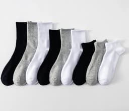 6 Pairs Plus Size EUR45-50 Men Socks High Quality Cotton Ankle Socks Black White Grey Crew Socks Sports