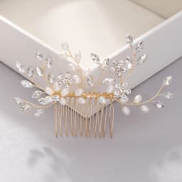 New Pearl Crystal Wedding Hair Combs Hair Accessories Silver Color Women Back Decorative Hair Comb Bridal Headpiece Hair Jewelry