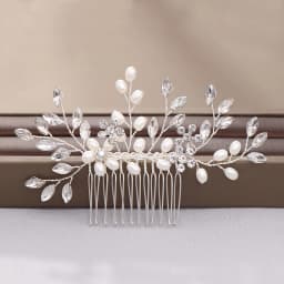 New Pearl Crystal Wedding Hair Combs Hair Accessories Silver Color Women Back Decorative Hair Comb Bridal Headpiece Hair Jewelry