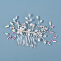 New Pearl Crystal Wedding Hair Combs Hair Accessories Silver Color Women Back Decorative Hair Comb Bridal Headpiece Hair Jewelry