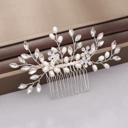 New Pearl Crystal Wedding Hair Combs Hair Accessories Silver Color Women Back Decorative Hair Comb Bridal Headpiece Hair Jewelry
