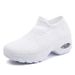 Women's Walking Trainers Fashion Fly Weaving Sock Sneakers Breathable Comfortable Nursing Shoes Casual Platform Loafers Non-Slip