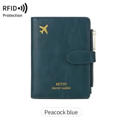 Airplane Pattern Passport Bag Multi Functional ID Card Bank Card RFID Passport Clip PU Leather Wallet Cover Travel Accessories