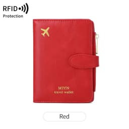 Airplane Pattern Passport Bag Multi Functional ID Card Bank Card RFID Passport Clip PU Leather Wallet Cover Travel Accessories
