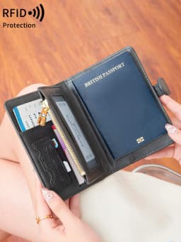 Airplane Pattern Passport Bag Multi Functional ID Card Bank Card RFID Passport Clip PU Leather Wallet Cover Travel Accessories