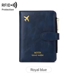Airplane Pattern Passport Bag Multi Functional ID Card Bank Card RFID Passport Clip PU Leather Wallet Cover Travel Accessories