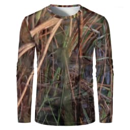 Men Camouflage Forest Hunting T-shirt Utdoor Quick Drying Breathable Hiking Long Sleeve T-shirt Fishing Camping Sports Tops Tees