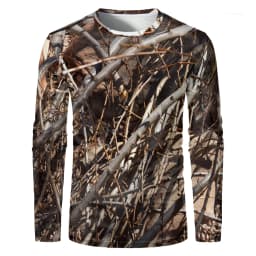 Men Camouflage Forest Hunting T-shirt Utdoor Quick Drying Breathable Hiking Long Sleeve T-shirt Fishing Camping Sports Tops Tees