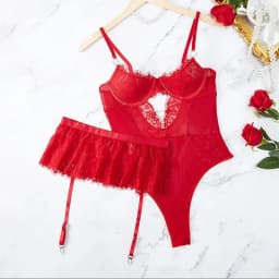 2-Piece Sexy Underwire Push Up Bra Set Erotic Intimates Spaghetti Strap Lingerie Set Lace Bodysuit Women Backless Sexy Costumes