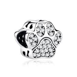 Original 925 Sterling Silver Charms Love Pets Dog Cat Paw Print Pendant Beads Fit Brand Bracelets Necklaces Women DIY Jewelry