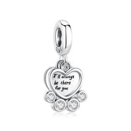 Original 925 Sterling Silver Charms Love Pets Dog Cat Paw Print Pendant Beads Fit Brand Bracelets Necklaces Women DIY Jewelry