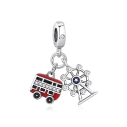 Original 925 Sterling Silver Charms Camera Suitcase London Bus Pendant Beads Fit Bracelets Necklaces Jewelry For Women