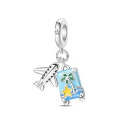 Original 925 Sterling Silver Charms Camera Suitcase London Bus Pendant Beads Fit Bracelets Necklaces Jewelry For Women