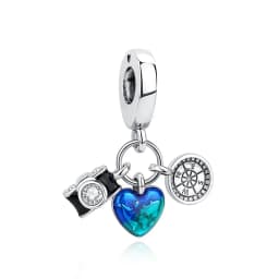 Original 925 Sterling Silver Charms Camera Suitcase London Bus Pendant Beads Fit Bracelets Necklaces Jewelry For Women