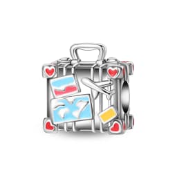 Original 925 Sterling Silver Charms Camera Suitcase London Bus Pendant Beads Fit Bracelets Necklaces Jewelry For Women
