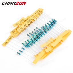 60 Values 1/4W 1% Metal Film Resistors Kit 300Pcs 1 ohm - 4.7M ohm 1/4 Watt W High Precision MF Resistance Set Assortment