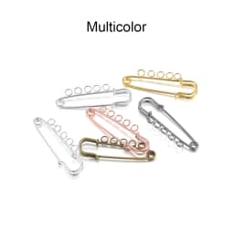 5/10pcs Safety Pins Brooch Blank Base Brooch Pins 50/80/90mm Pins 3/5 Rings Jewelry Pin for Jewelry Making Supplies Accessories