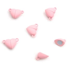 5 Sets Love Heart Round Shaped Magnetic Connected Clasps Beads Charms End Caps for DIY Couple Bracelet Necklace Making