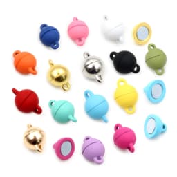 5 Sets Love Heart Round Shaped Magnetic Connected Clasps Beads Charms End Caps for DIY Couple Bracelet Necklace Making