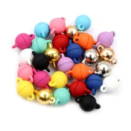 5 Sets Love Heart Round Shaped Magnetic Connected Clasps Beads Charms End Caps for DIY Couple Bracelet Necklace Making