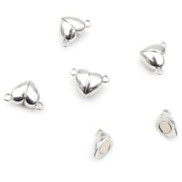 5 Sets Love Heart Round Shaped Magnetic Connected Clasps Beads Charms End Caps for DIY Couple Bracelet Necklace Making