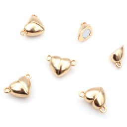 5 Sets Love Heart Round Shaped Magnetic Connected Clasps Beads Charms End Caps for DIY Couple Bracelet Necklace Making