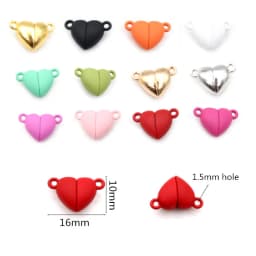 5 Sets Love Heart Round Shaped Magnetic Connected Clasps Beads Charms End Caps for DIY Couple Bracelet Necklace Making