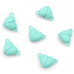5 Sets Love Heart Round Shaped Magnetic Connected Clasps Beads Charms End Caps for DIY Couple Bracelet Necklace Making