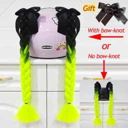 2pcs Quality Braids For Motorcycle Helmet Ponytail Sucker Braids Wig For Woman Helmet Decor Ears Twist Accessories 164 Colors