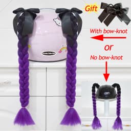 2pcs Quality Braids For Motorcycle Helmet Ponytail Sucker Braids Wig For Woman Helmet Decor Ears Twist Accessories 164 Colors