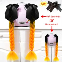 2pcs Quality Braids For Motorcycle Helmet Ponytail Sucker Braids Wig For Woman Helmet Decor Ears Twist Accessories 164 Colors