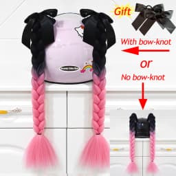 2pcs Quality Braids For Motorcycle Helmet Ponytail Sucker Braids Wig For Woman Helmet Decor Ears Twist Accessories 164 Colors