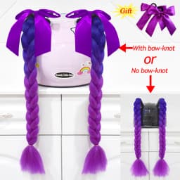 2pcs Quality Braids For Motorcycle Helmet Ponytail Sucker Braids Wig For Woman Helmet Decor Ears Twist Accessories 164 Colors