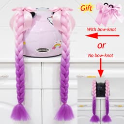 2pcs Quality Braids For Motorcycle Helmet Ponytail Sucker Braids Wig For Woman Helmet Decor Ears Twist Accessories 164 Colors