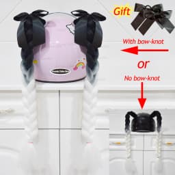 2pcs Quality Braids For Motorcycle Helmet Ponytail Sucker Braids Wig For Woman Helmet Decor Ears Twist Accessories 164 Colors