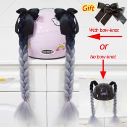 2pcs Quality Braids For Motorcycle Helmet Ponytail Sucker Braids Wig For Woman Helmet Decor Ears Twist Accessories 164 Colors