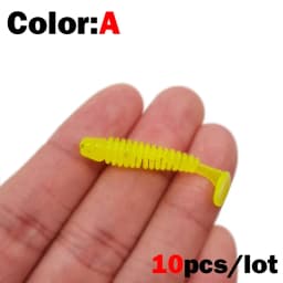 OUTKIT 10Pcs/lot Wobblers Mini Fishing Soft Lures Rubber Soft Baits 3.5cm/4.5cm Soft Worm Artificial Baits Bass Silicone Fish