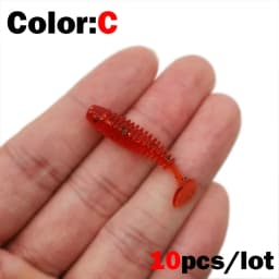 OUTKIT 10Pcs/lot Wobblers Mini Fishing Soft Lures Rubber Soft Baits 3.5cm/4.5cm Soft Worm Artificial Baits Bass Silicone Fish