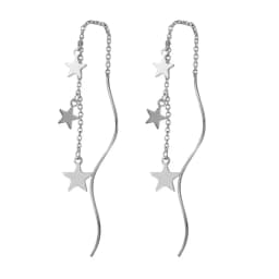 CIAXY Silver Color Geometric Rhombus Earrings for Women Temperament Tassel Long Ear Line Earring 2021 Fashion Jewelry Gift