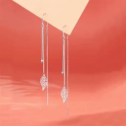 CIAXY Silver Color Geometric Rhombus Earrings for Women Temperament Tassel Long Ear Line Earring 2021 Fashion Jewelry Gift